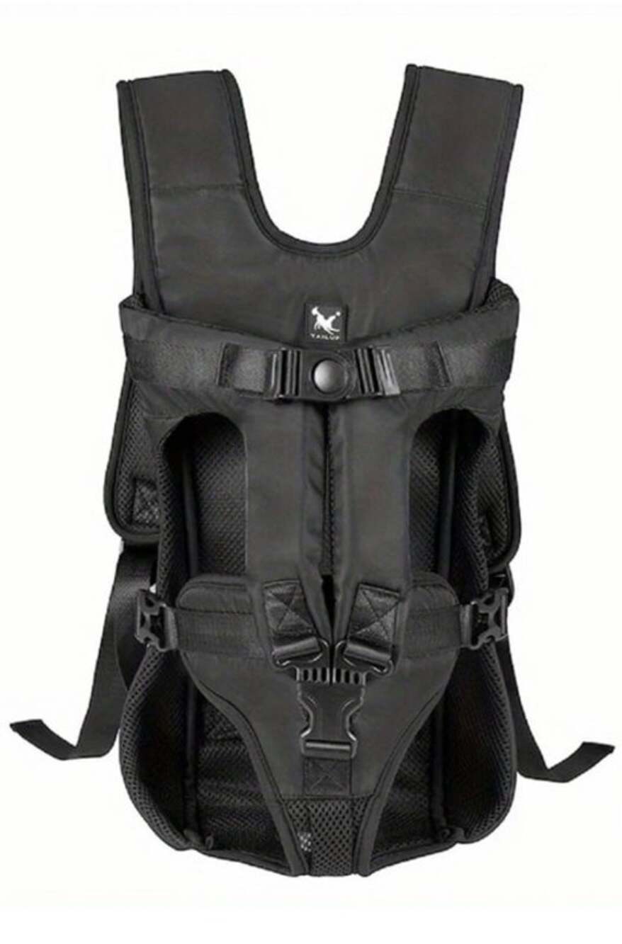 Dog Pet Front Dog Carrier Backpack Lightweight Adjustable Black Size XL